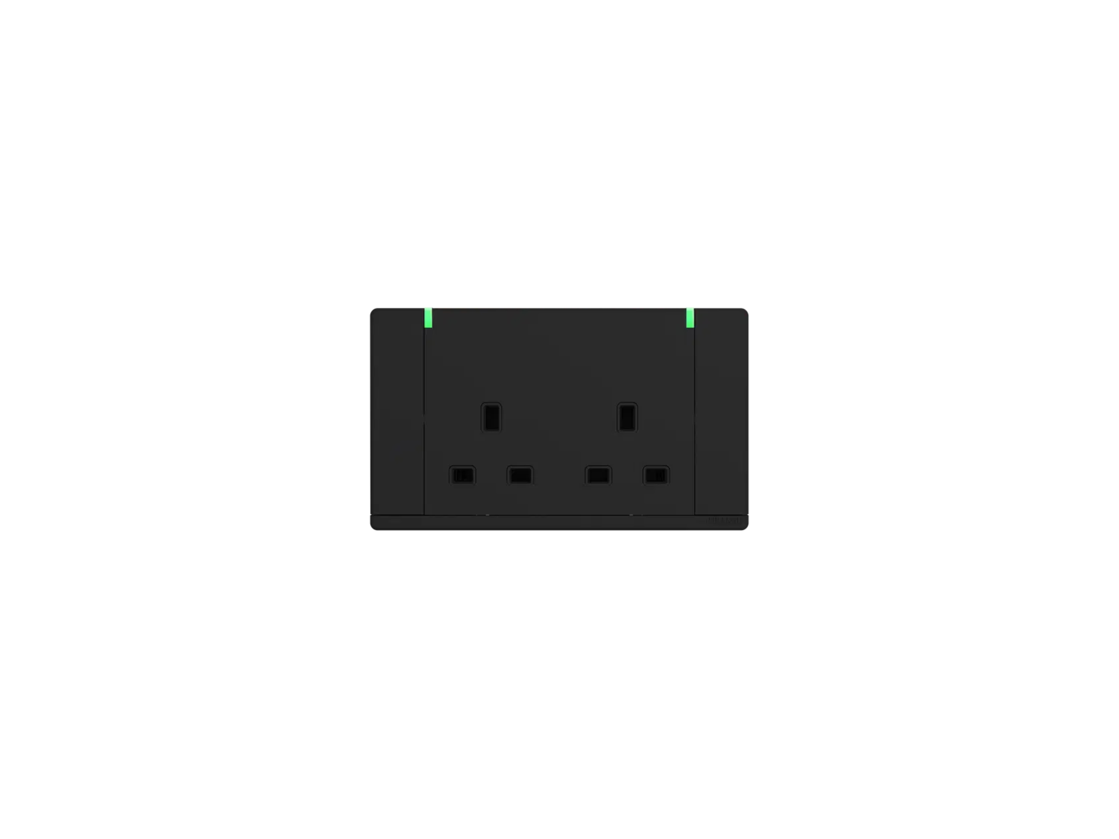 ODESSA 13A TWIN SOCKET + INDICATOR BLACK